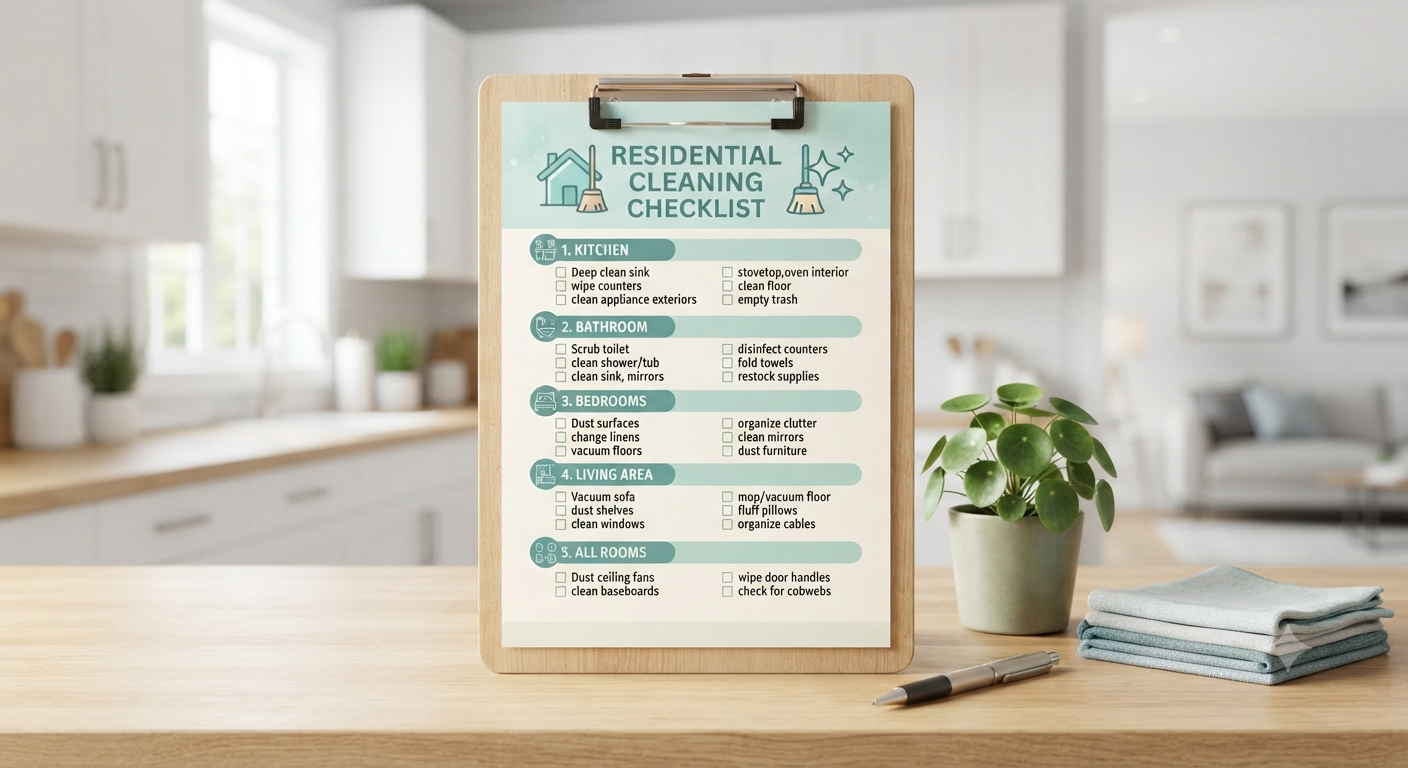 Residential cleaning checklist for Adelaide homes
